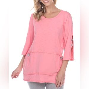 NEON BUDDHA All A Flutter Women’s Cotton Tunic with Button Accents size Large